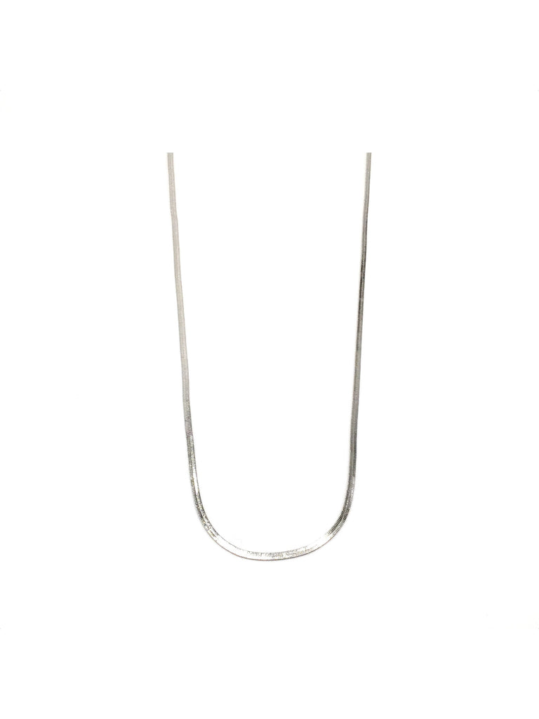 Silver Herringbone One Layer Necklace