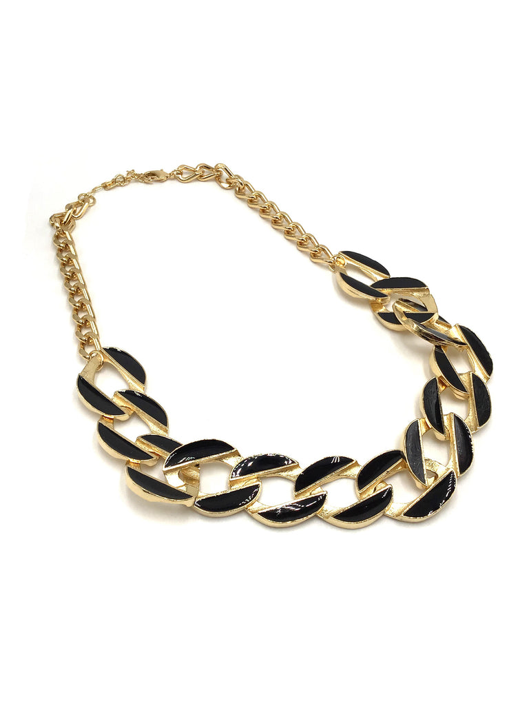Pietra Black and Gold Chain Necklace