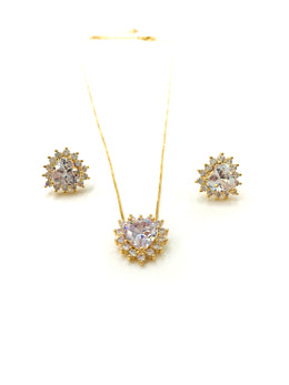 Crystal Heart Set Earring & Pendant