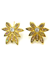 Poinsettia Earrings With Zirconia