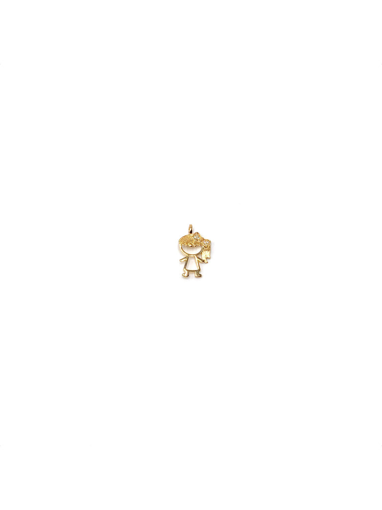 Girl with Bow Ponytail Charm
