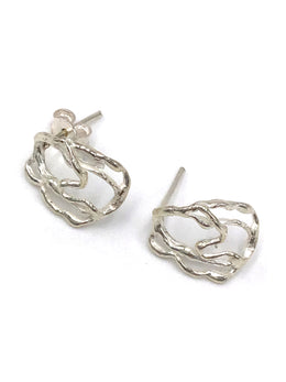 Silver Open Flakes Earring