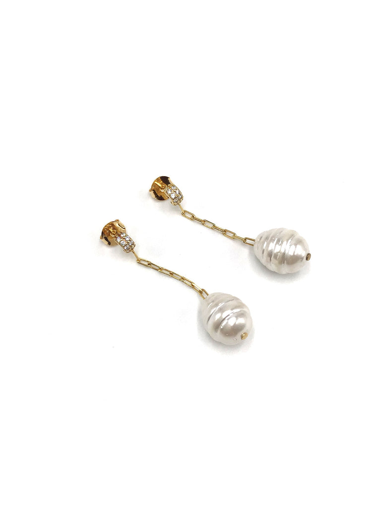 Denisse Cartier Statement with Baroque Pearl Earrings