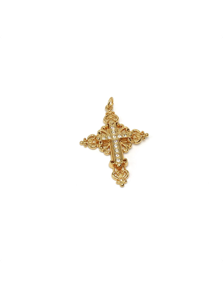 Baroque Cross Pendant Necklace